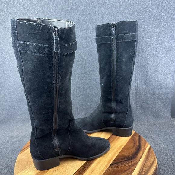 Cole Haan Women's 7B Black Suede Leather Putnam Weatherproof Knee Boot Riding - Picture 7 of 10